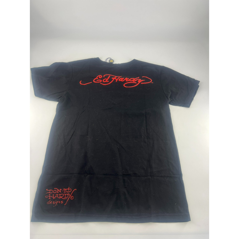 Ed Hardy Black Tee with Eagle and Lightning Graphic - Picture 7 of 7